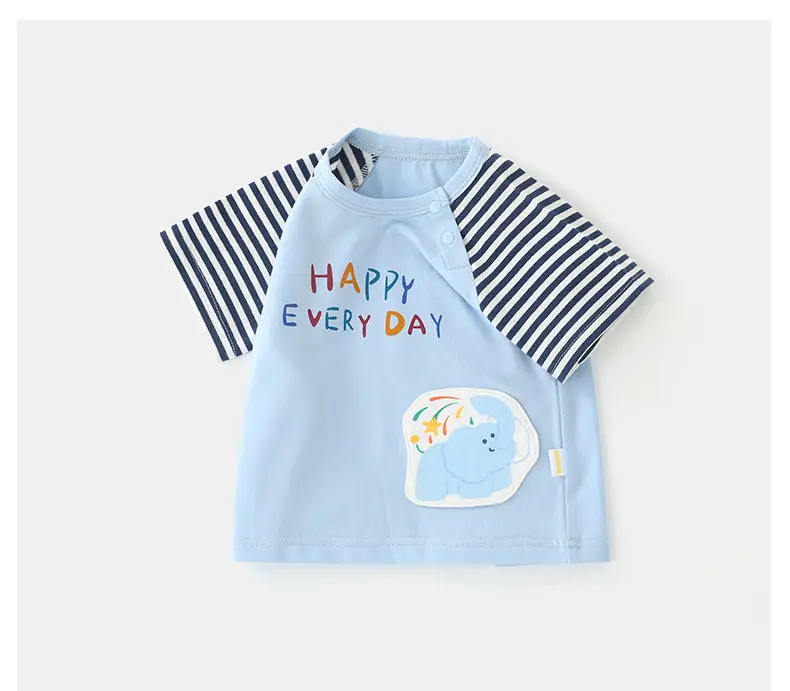 Duuduu Baby T-Shirt White Yellow Striped Summer Wear — feature 16