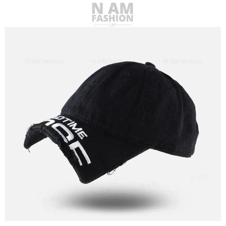 American Style Vintage Distressed Cap for Women with Embroidery — feature 1