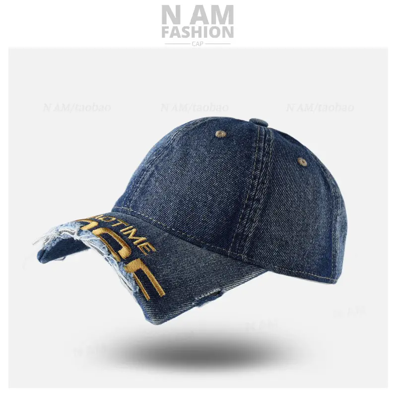 American Style Vintage Distressed Cap for Women with Embroidery