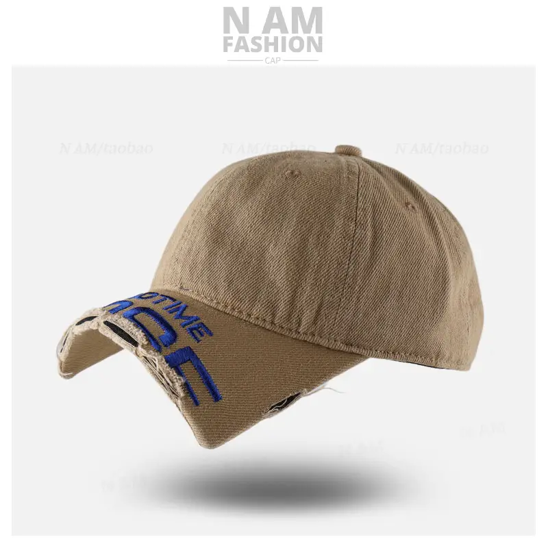 American Style Vintage Distressed Cap for Women with Embroidery