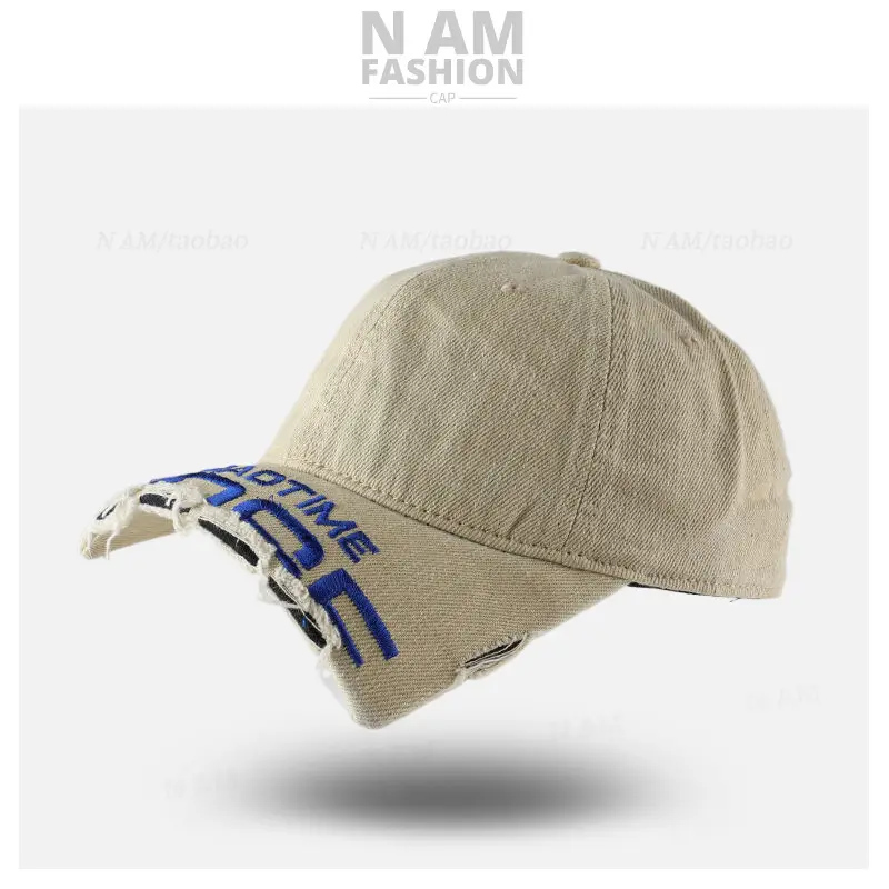 American Style Vintage Distressed Cap for Women with Embroidery