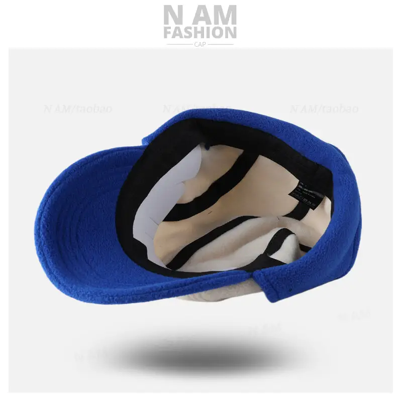Trendy Blue Baseball Cap for Men Women Warm Ear Protection - Image 9