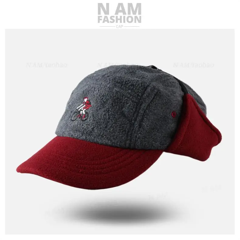 Trendy Blue Baseball Cap for Men Women Warm Ear Protection — feature 1