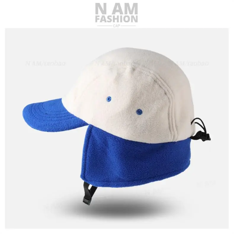 Trendy Blue Baseball Cap for Men Women Warm Ear Protection — feature 11