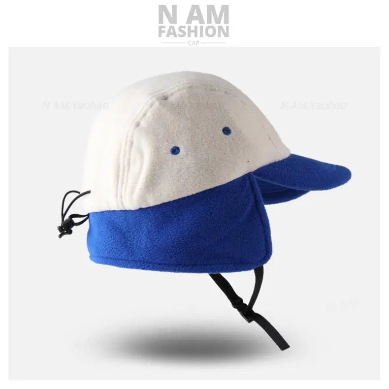 Trendy Blue Baseball Cap for Men Women Warm Ear Protection — feature 13