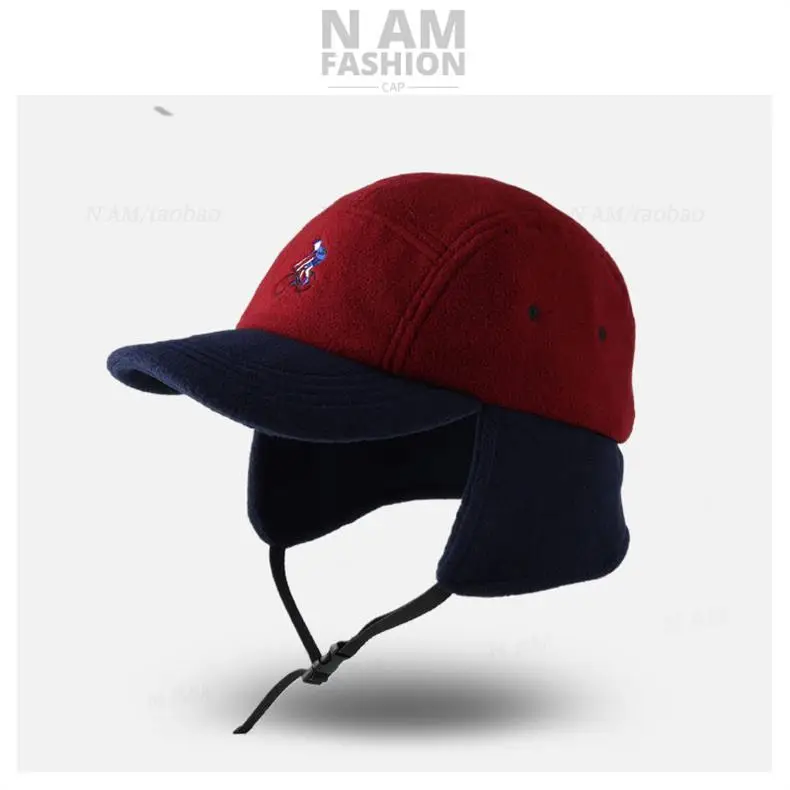 Trendy Blue Baseball Cap for Men Women Warm Ear Protection — feature 14