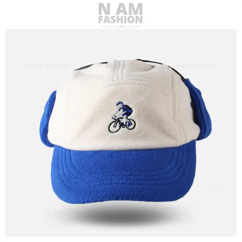 Trendy Blue Baseball Cap for Men Women Warm Ear Protection — feature 7