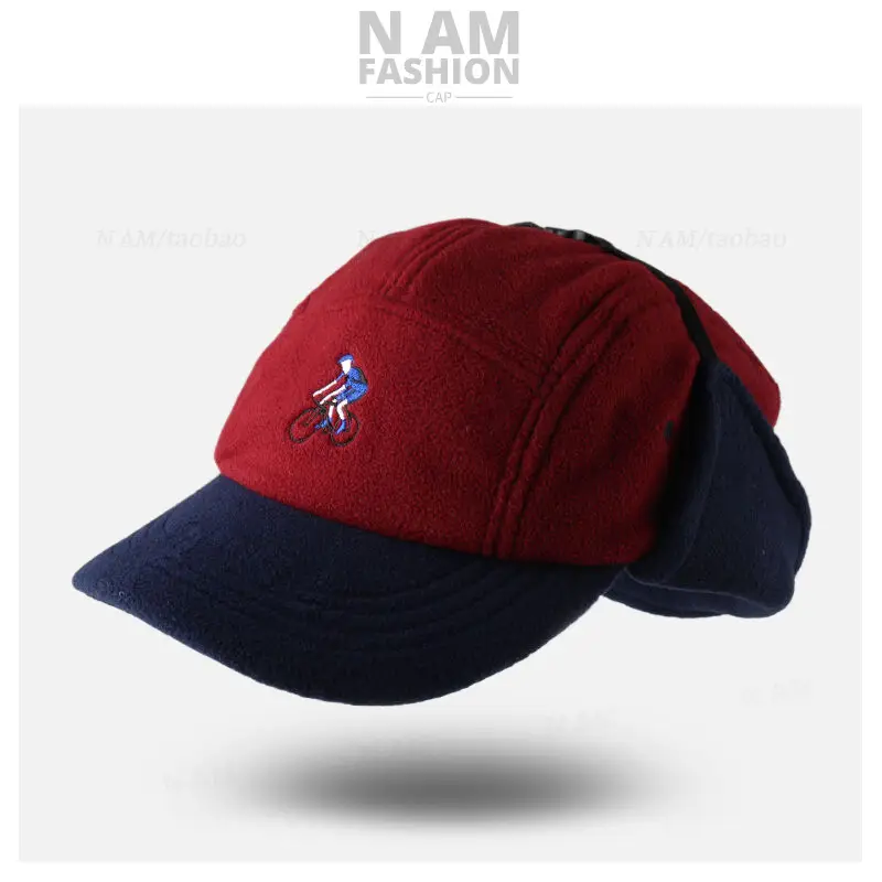 Trendy Blue Baseball Cap for Men Women Warm Ear Protection - Image 2