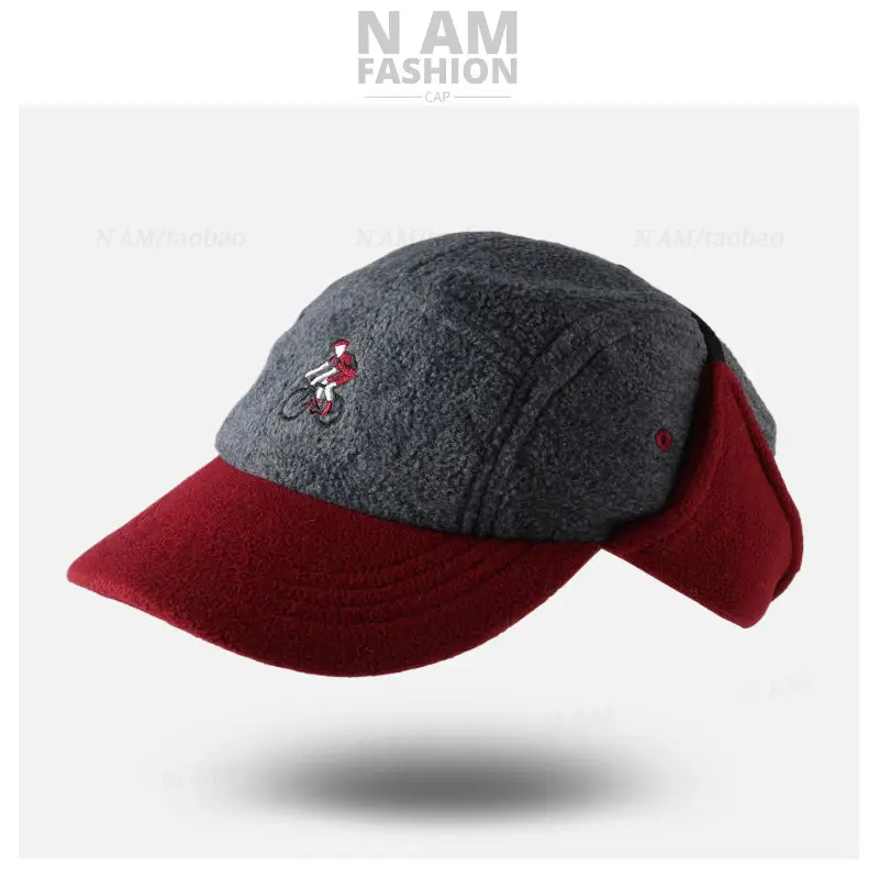 Trendy Blue Baseball Cap for Men Women Warm Ear Protection - Image 4