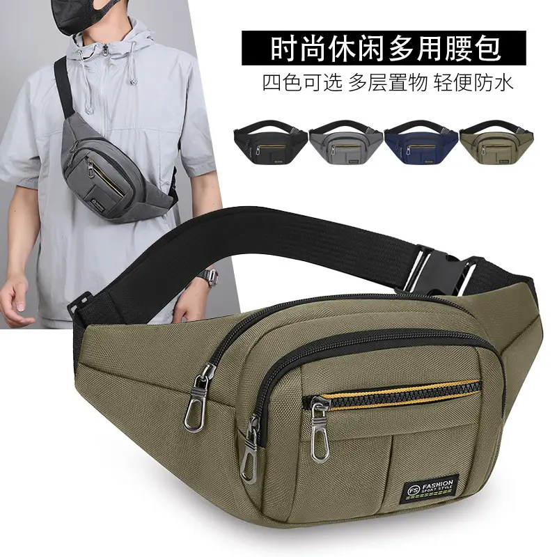 Men's Multicolor Waist Bag with 4 Layers, Waterproof, Adjustable Strap - Image 6