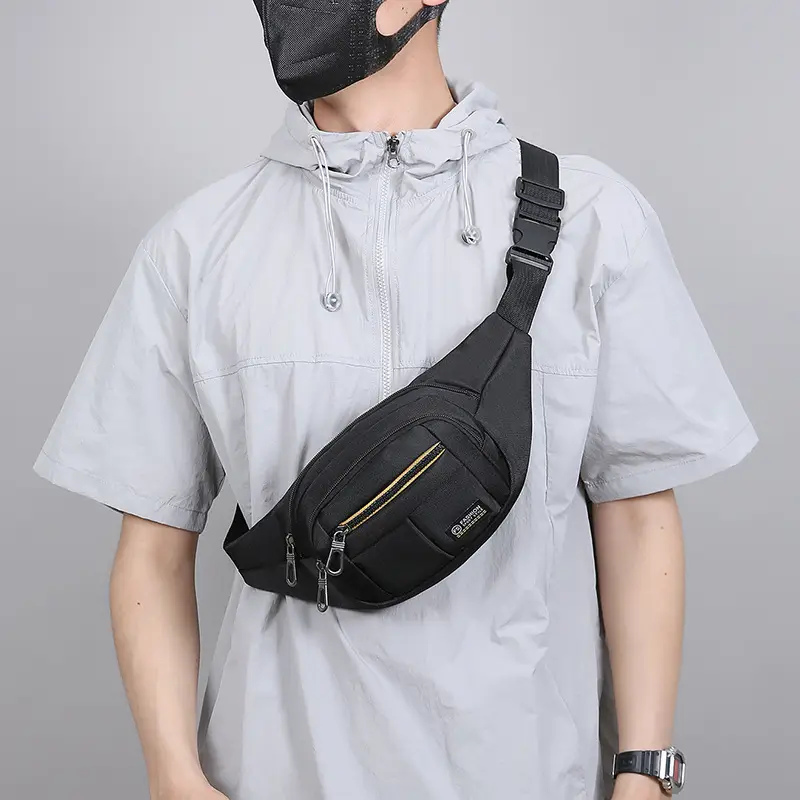 Men's Multicolor Waist Bag with 4 Layers, Waterproof, Adjustable Strap - Image 7
