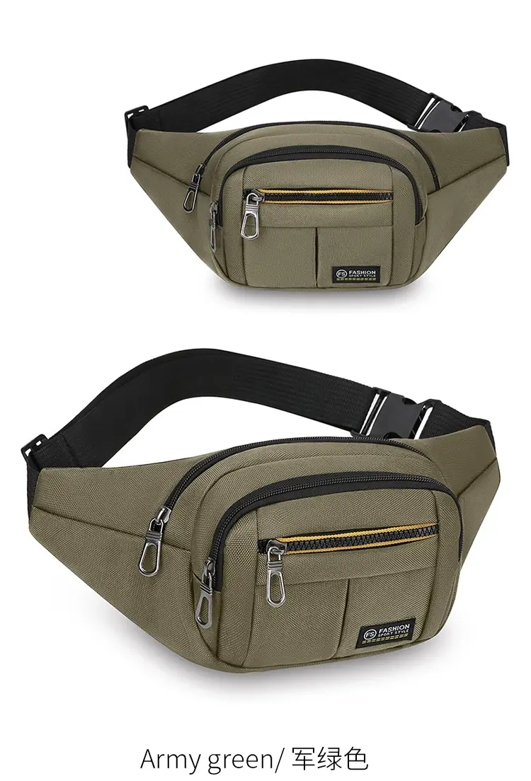 Men's Multicolor Waist Bag with 4 Layers, Waterproof, Adjustable Strap — feature 10