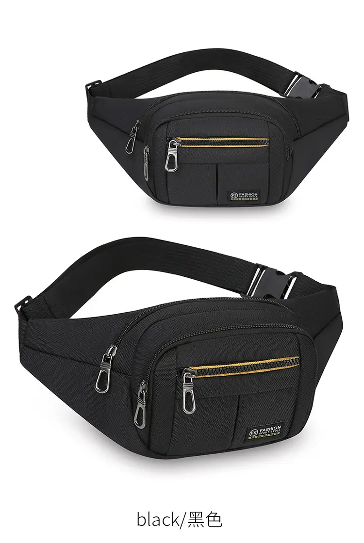 Men's Multicolor Waist Bag with 4 Layers, Waterproof, Adjustable Strap — feature 11