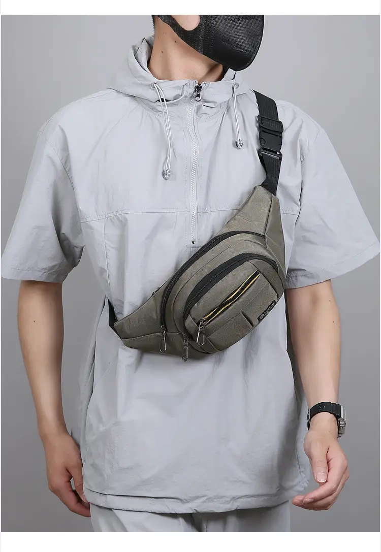 Men's Multicolor Waist Bag with 4 Layers, Waterproof, Adjustable Strap — feature 23