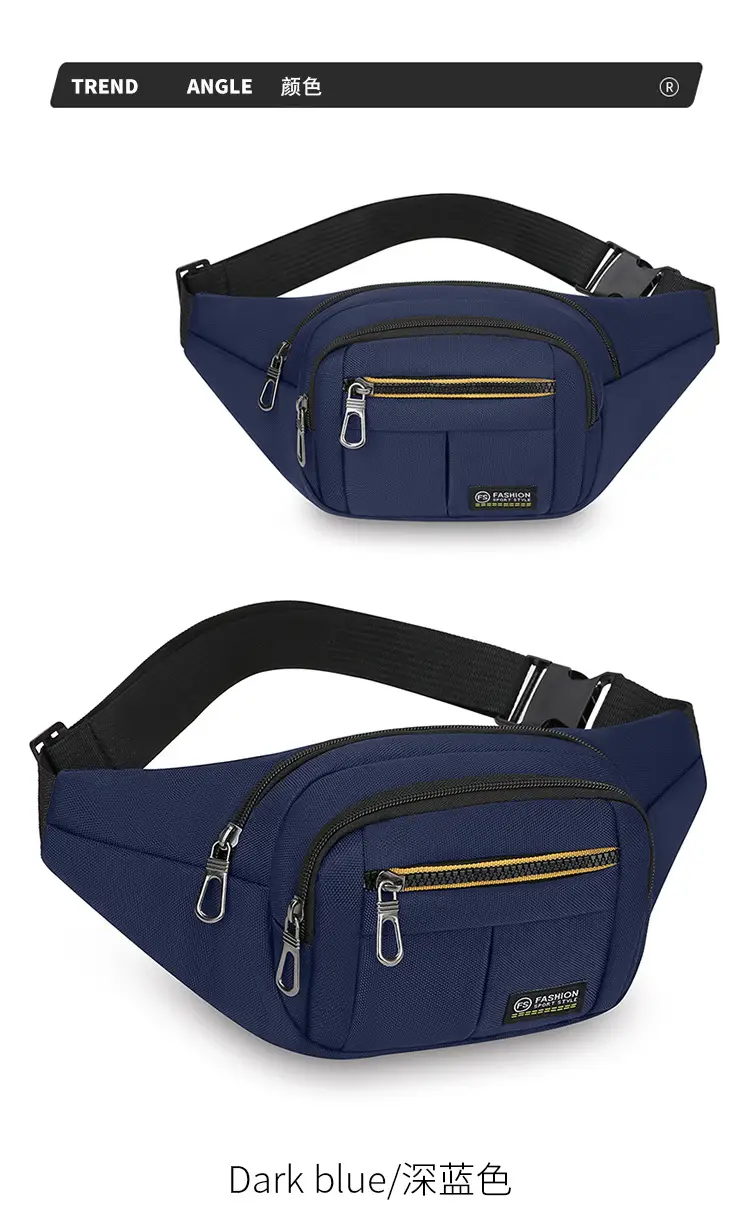 Men's Multicolor Waist Bag with 4 Layers, Waterproof, Adjustable Strap — feature 9