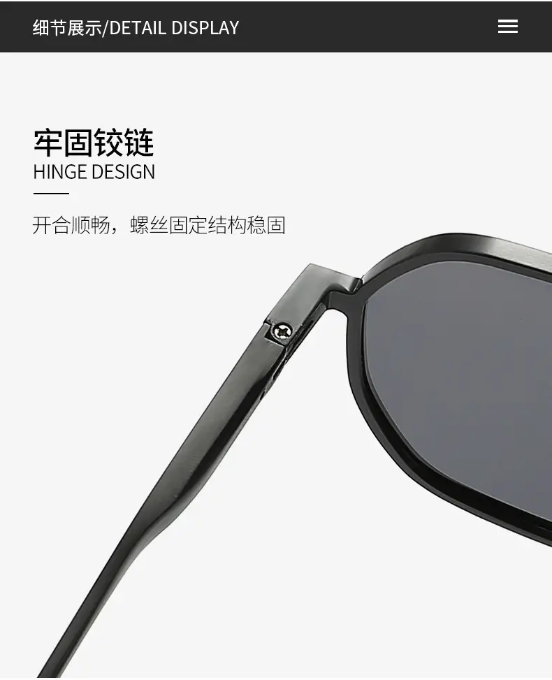 Square Frame Polarized Sunglasses Anti-Glare Driving Glasses — feature 11