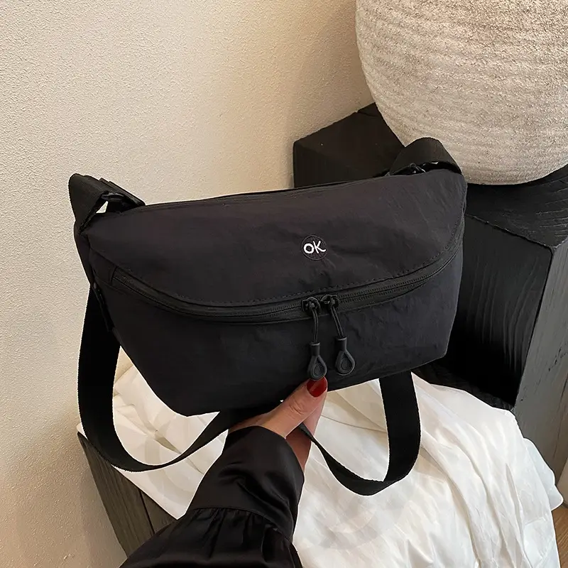 Lightweight Cloth Shoulder Bag Solid Green Casual Outdoor - Image 7