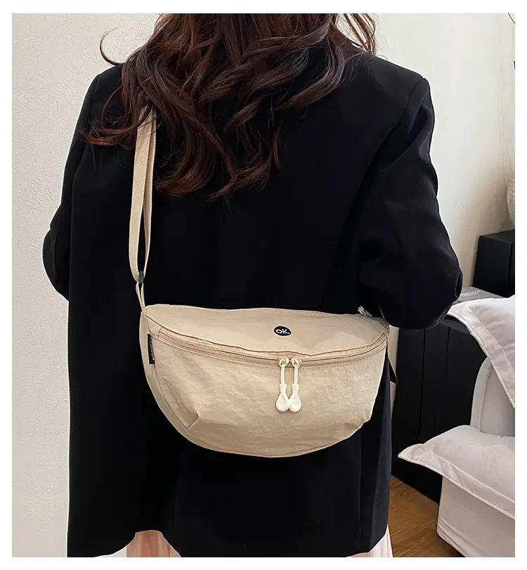 Lightweight Cloth Shoulder Bag Solid Green Casual Outdoor — feature 1