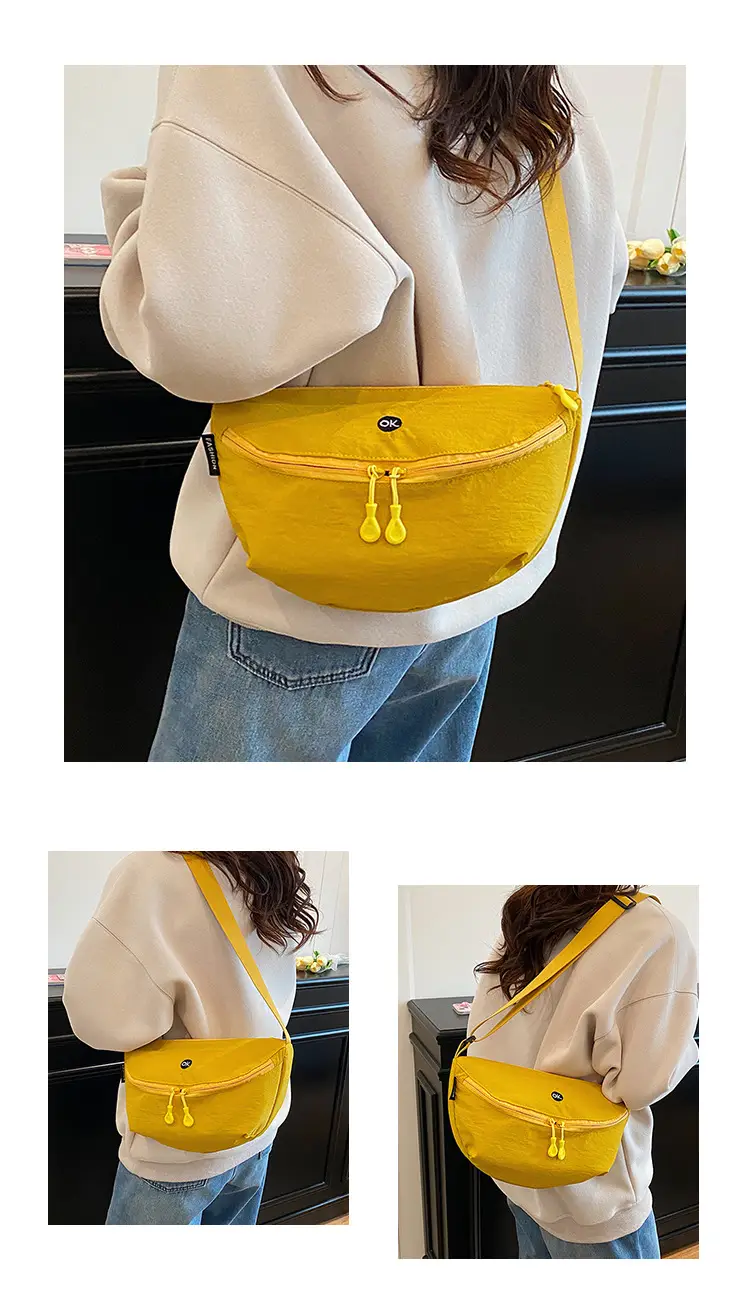 Lightweight Cloth Shoulder Bag Solid Green Casual Outdoor — feature 10