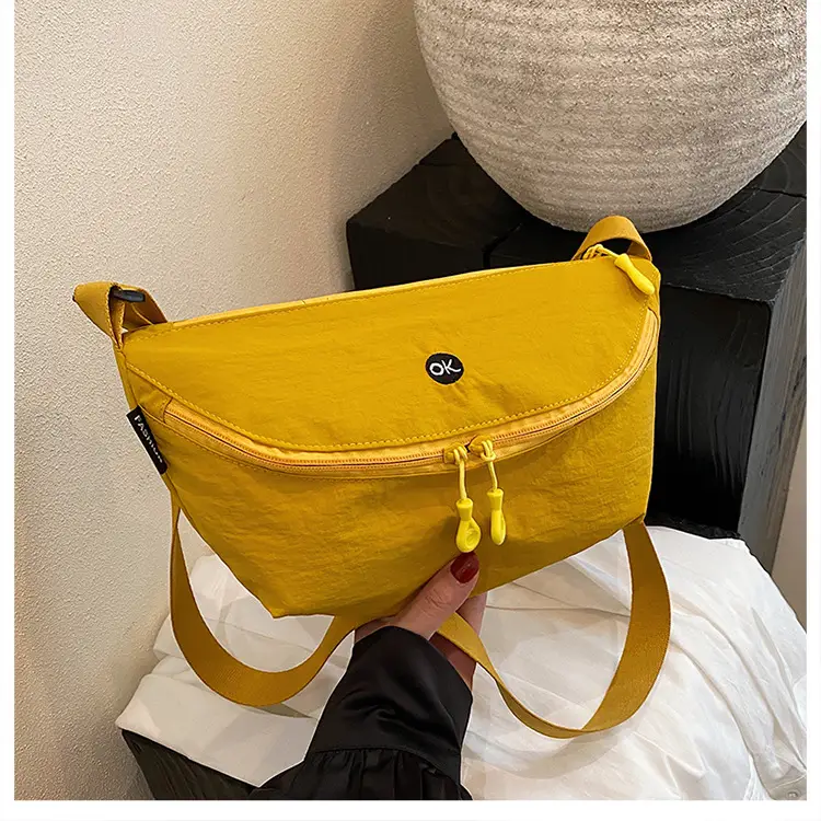Lightweight Cloth Shoulder Bag Solid Green Casual Outdoor — feature 13