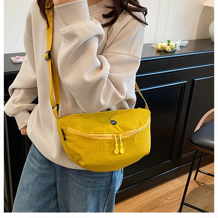 Lightweight Cloth Shoulder Bag Solid Green Casual Outdoor — feature 17