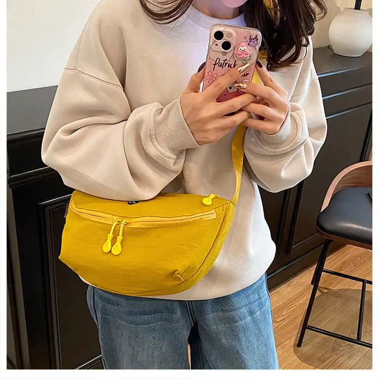 Lightweight Cloth Shoulder Bag Solid Green Casual Outdoor — feature 20