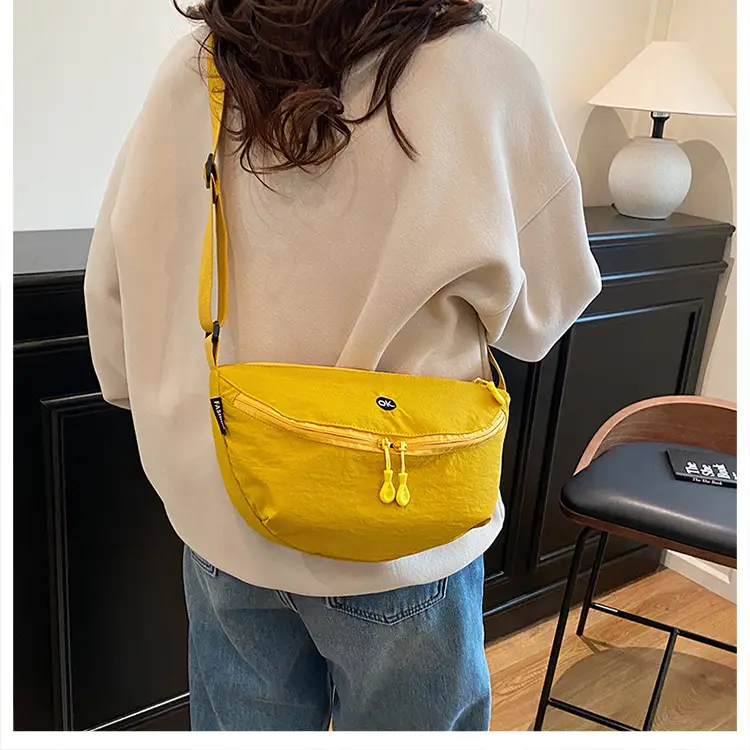 Lightweight Cloth Shoulder Bag Solid Green Casual Outdoor — feature 21