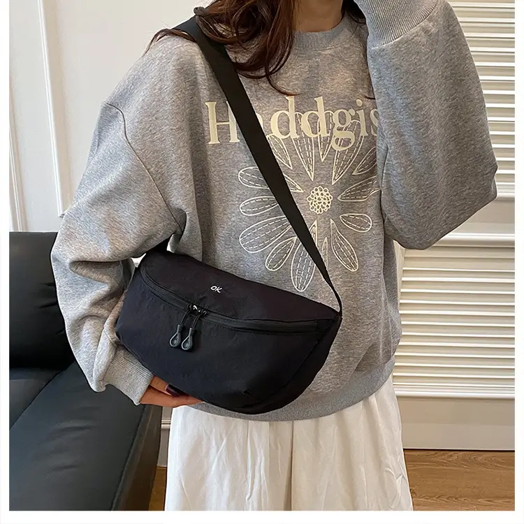 Lightweight Cloth Shoulder Bag Solid Green Casual Outdoor — feature 31