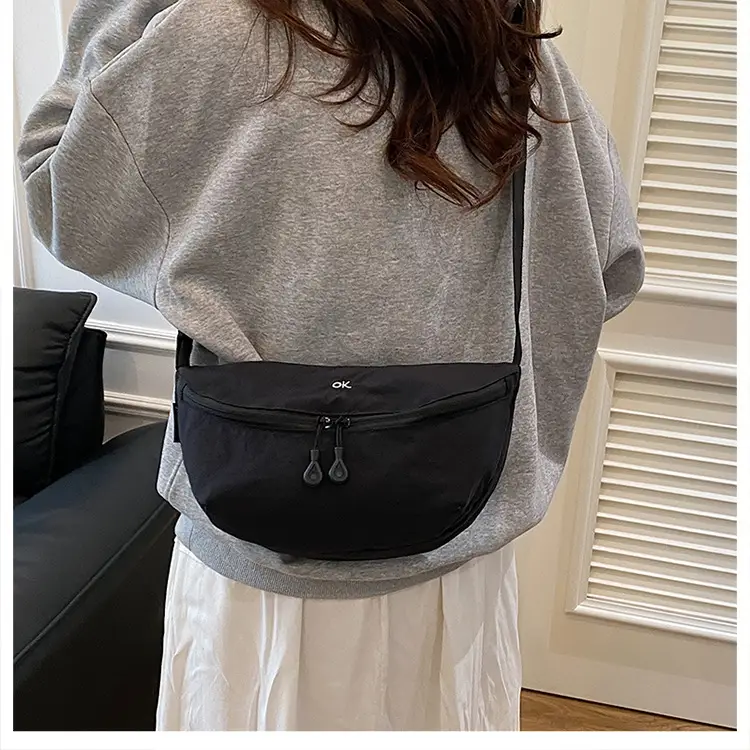 Lightweight Cloth Shoulder Bag Solid Green Casual Outdoor — feature 35
