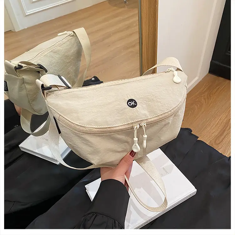 Lightweight Cloth Shoulder Bag Solid Green Casual Outdoor — feature 37