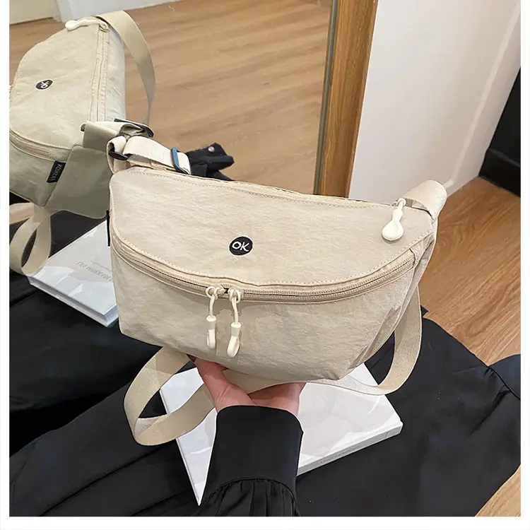 Lightweight Cloth Shoulder Bag Solid Green Casual Outdoor — feature 38