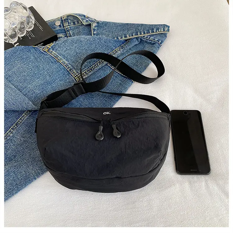 Lightweight Cloth Shoulder Bag Solid Green Casual Outdoor — feature 46