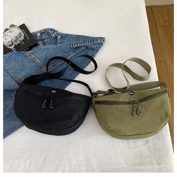 Lightweight Cloth Shoulder Bag Solid Green Casual Outdoor — feature 47