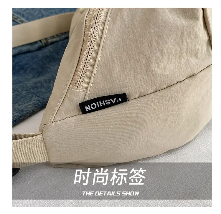 Lightweight Cloth Shoulder Bag Solid Green Casual Outdoor — feature 6