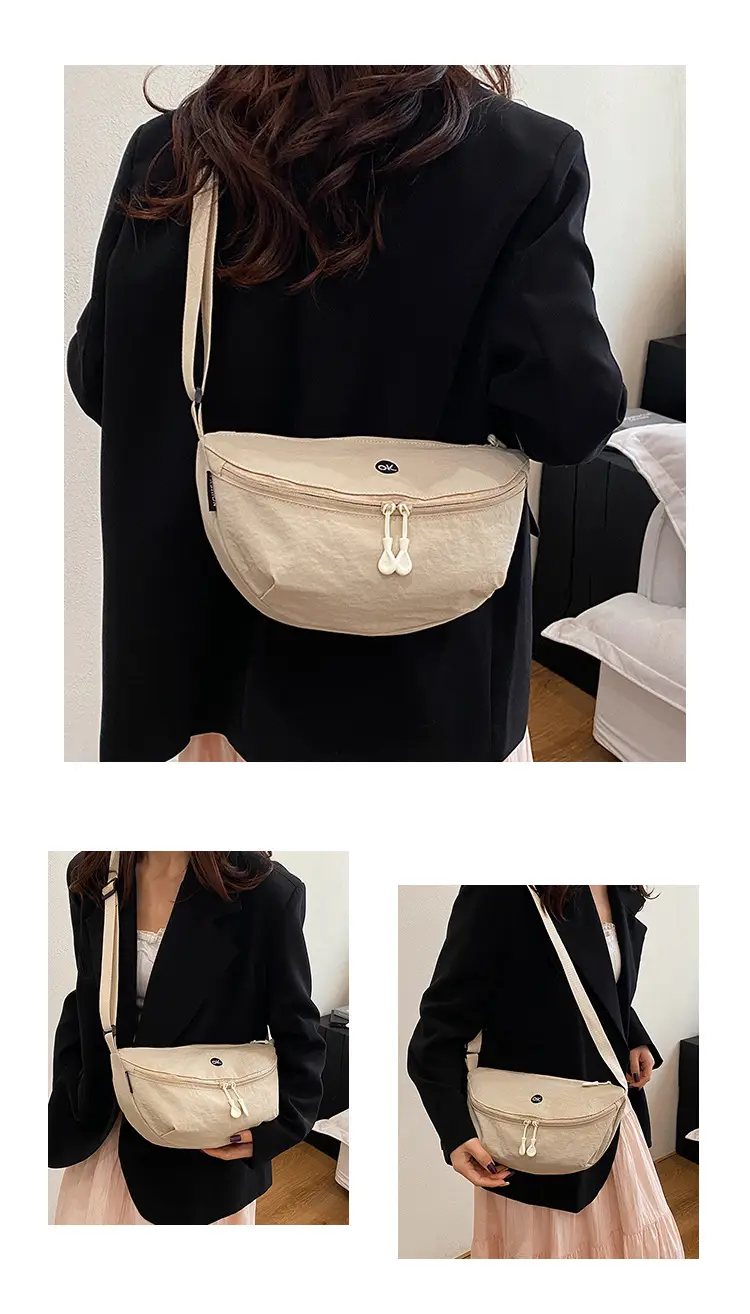 Lightweight Cloth Shoulder Bag Solid Green Casual Outdoor — feature 9