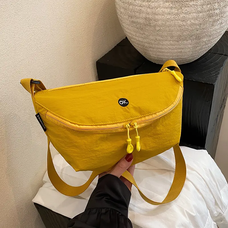 Lightweight Cloth Shoulder Bag Solid Green Casual Outdoor - Image 4