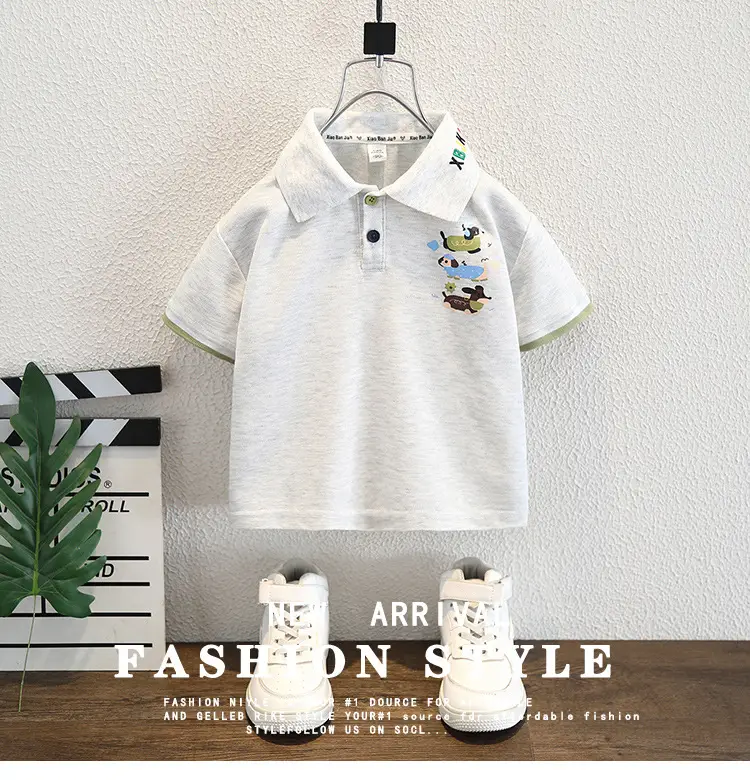 8270 Boys Summer Polo Shirt Short Sleeve 2026 New Style — feature 1