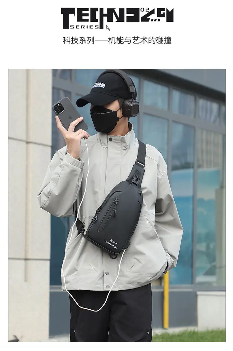 Korean Style Water-Proof Crossbody Bag for Men — feature 3