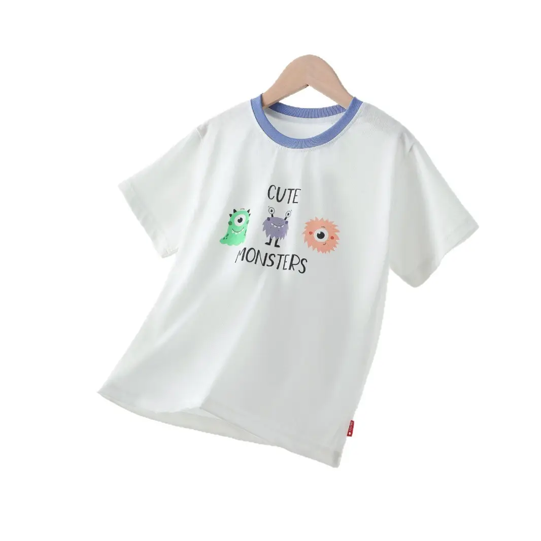 Boys Cotton T-Shirt Summer Cool Printed Primary School Tops - Image 8