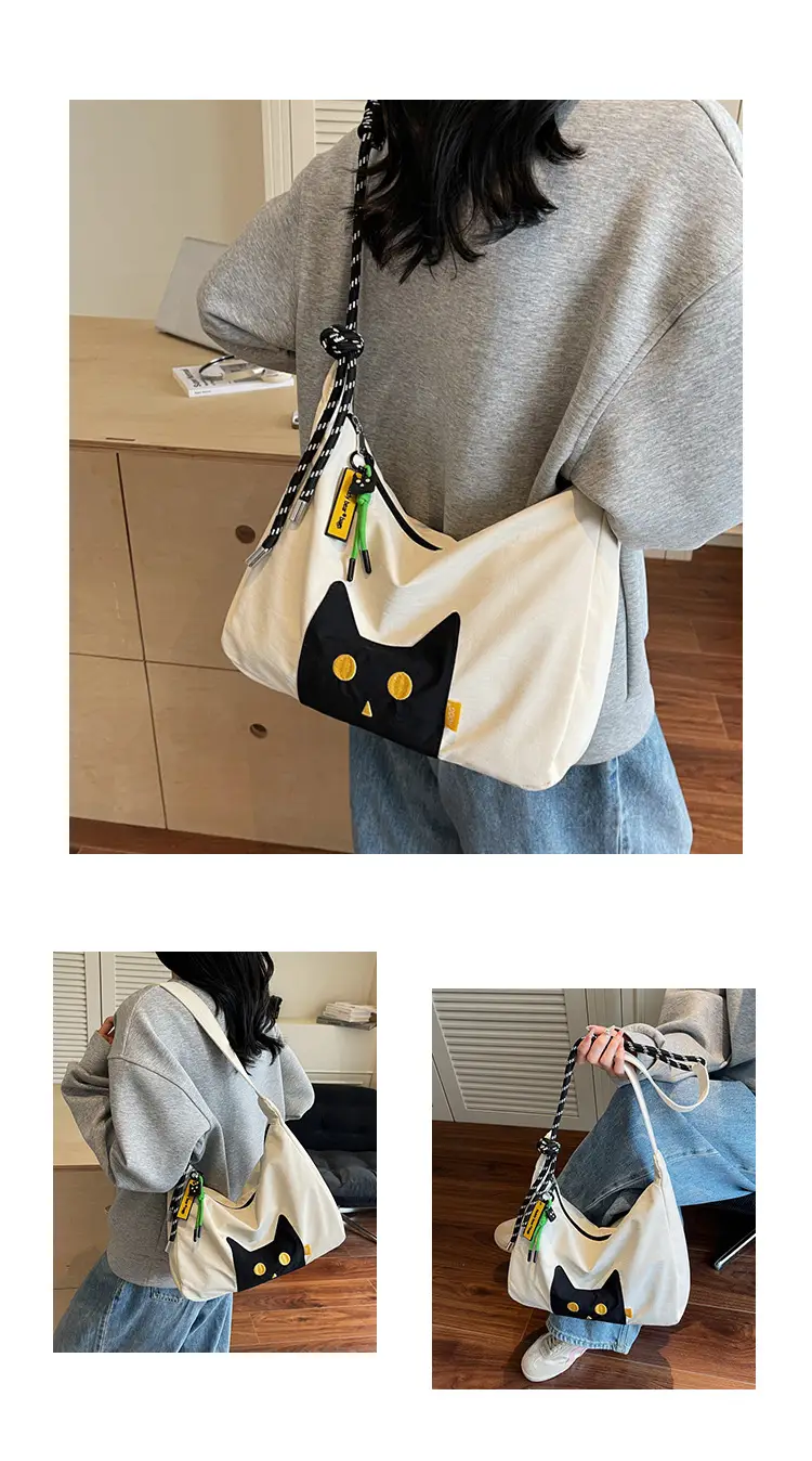 Green Cat Print Crossbody Bag for Women — feature 11