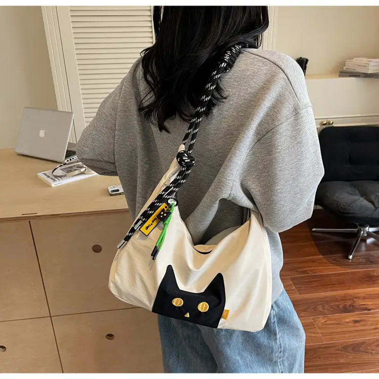 Green Cat Print Crossbody Bag for Women — feature 15