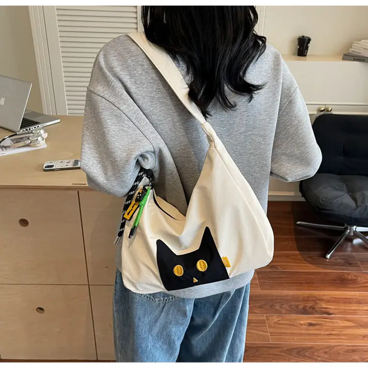 Green Cat Print Crossbody Bag for Women — feature 19