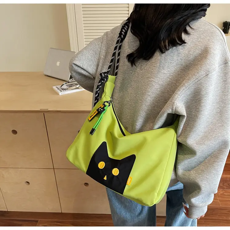 Green Cat Print Crossbody Bag for Women — feature 22