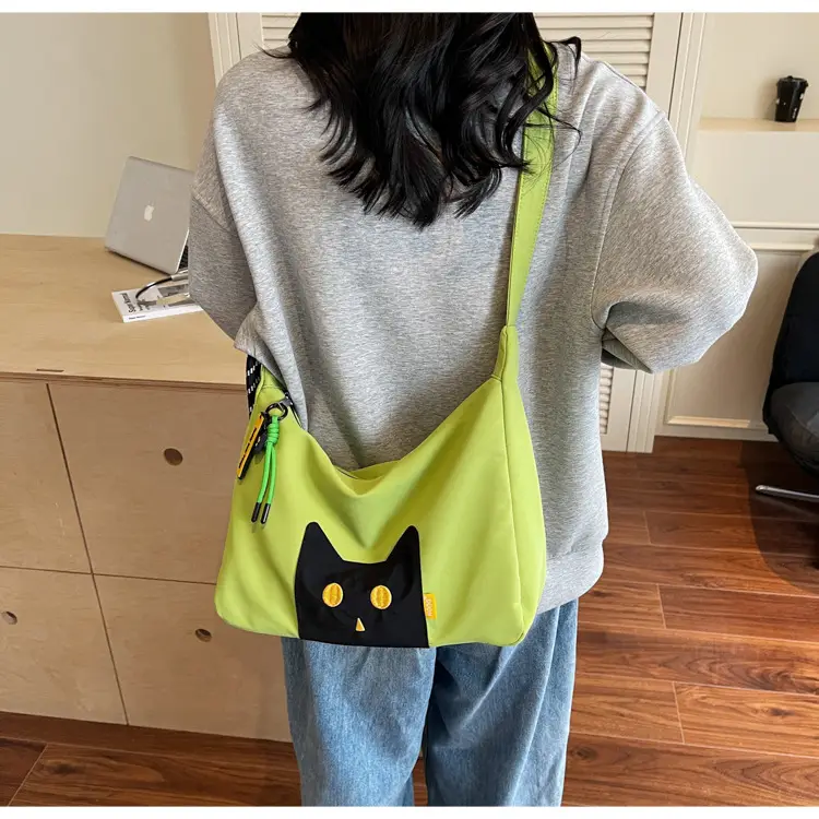 Green Cat Print Crossbody Bag for Women — feature 24