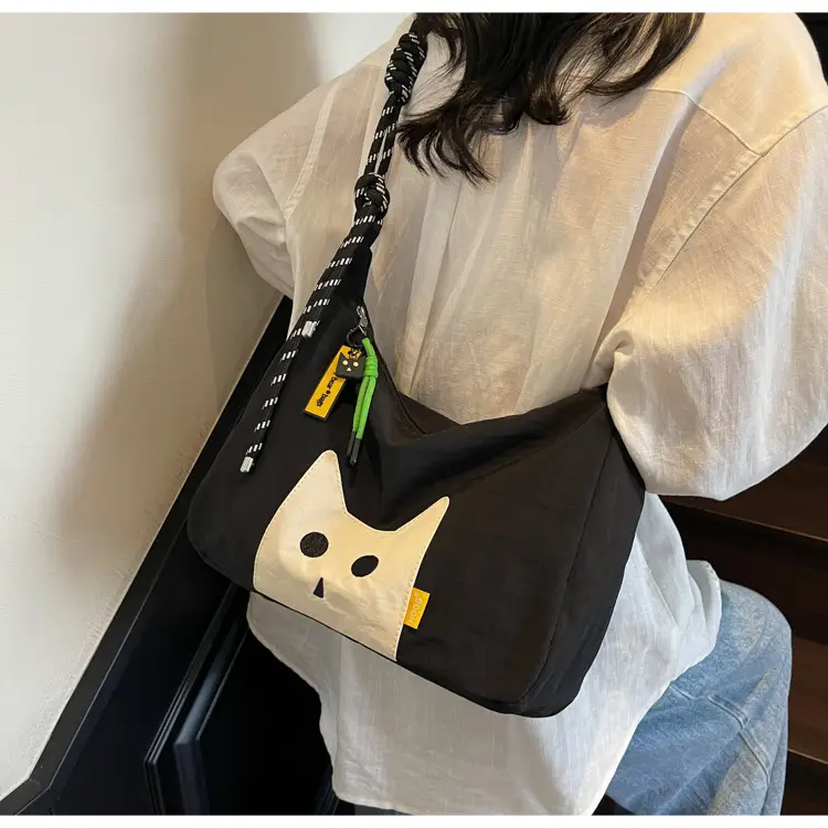 Green Cat Print Crossbody Bag for Women — feature 28