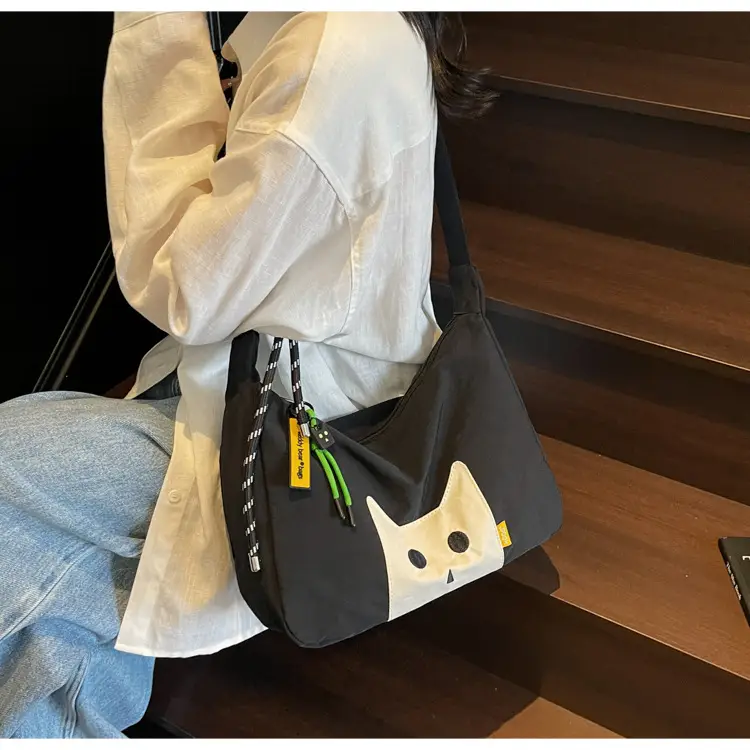 Green Cat Print Crossbody Bag for Women — feature 31
