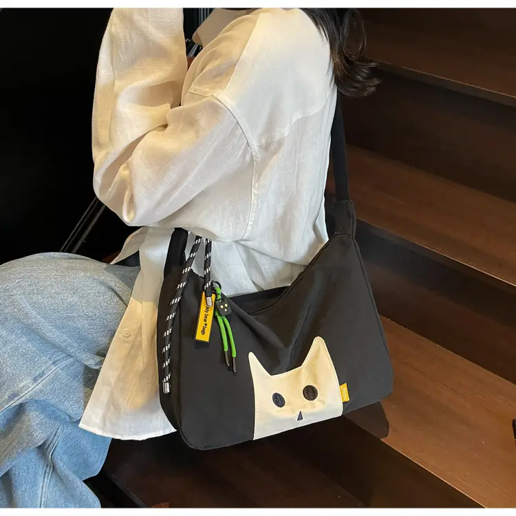 Green Cat Print Crossbody Bag for Women — feature 32