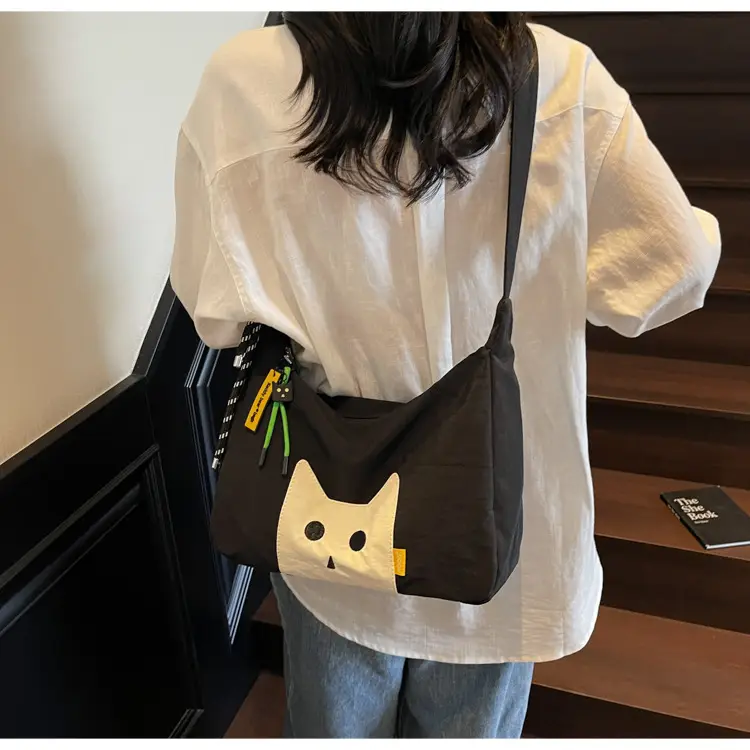 Green Cat Print Crossbody Bag for Women — feature 33