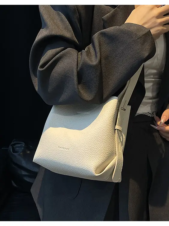 Women's Crossbody Bag Cream Leather 2025 New Trendy - Image 8