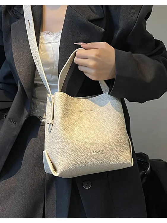 Women's Crossbody Bag Cream Leather 2025 New Trendy - Image 9